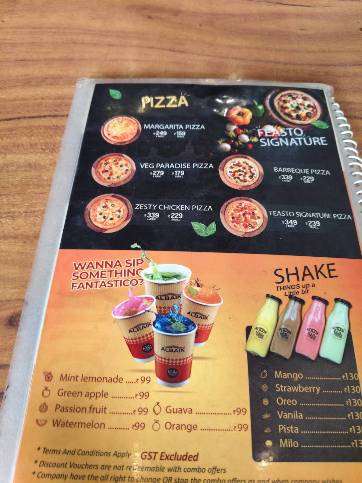 AL Baik ottapalam menu