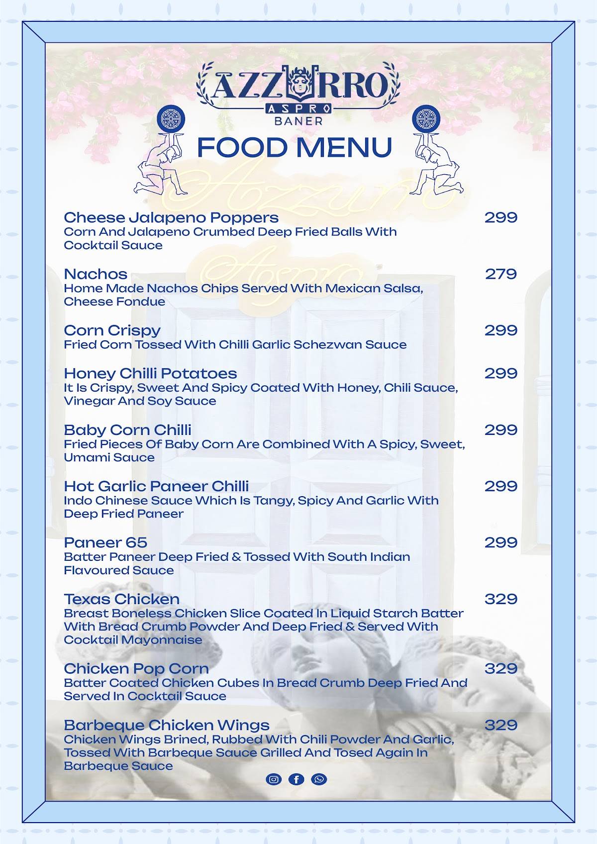 AZZURRO ASPRO - BEST BAR IN BANER menu