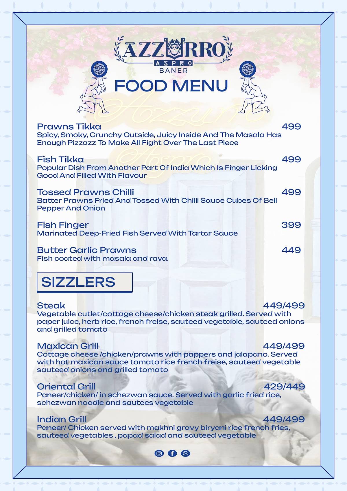 AZZURRO ASPRO - BEST BAR IN BANER menu