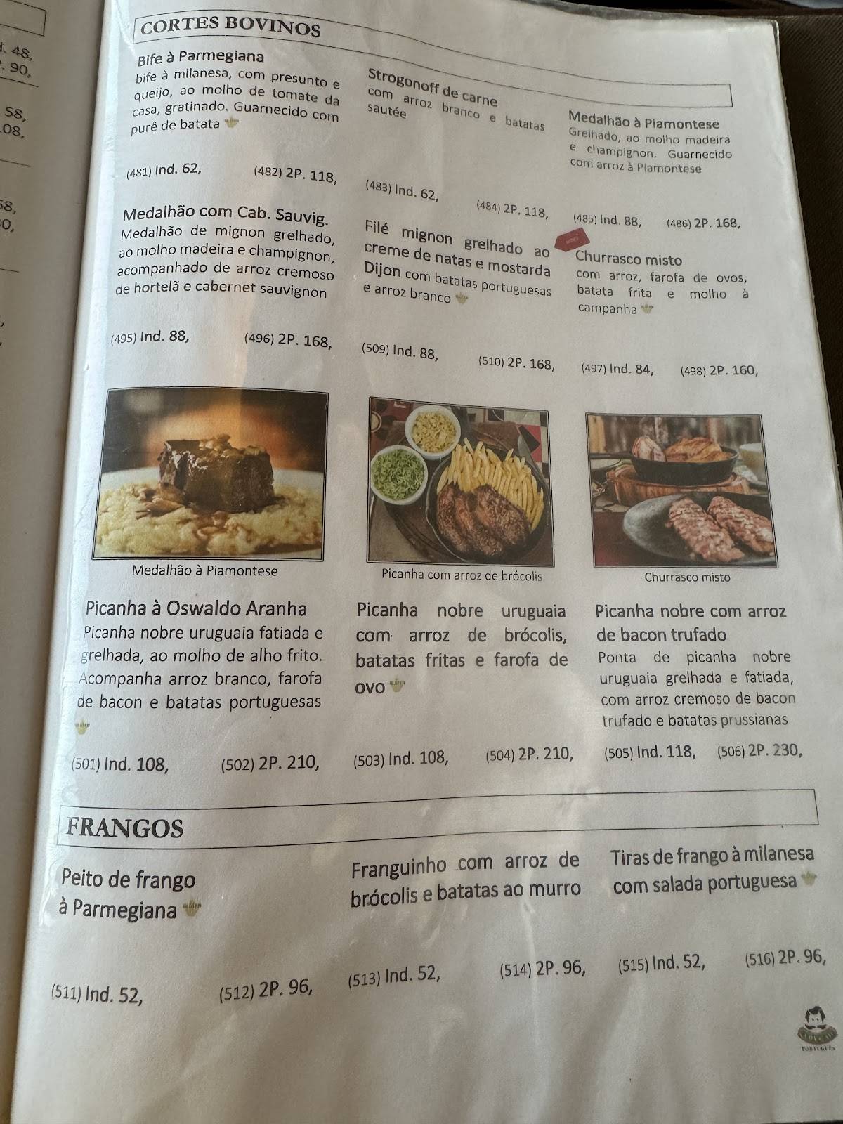 Adegão Português cardápio