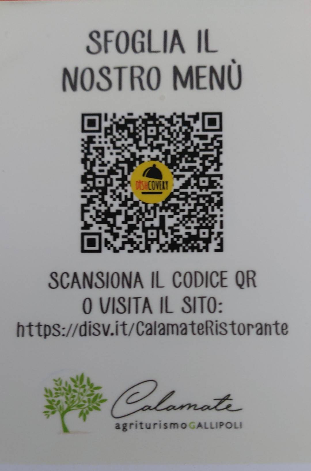 Menu di Ristorante Agriturismo Calamate 