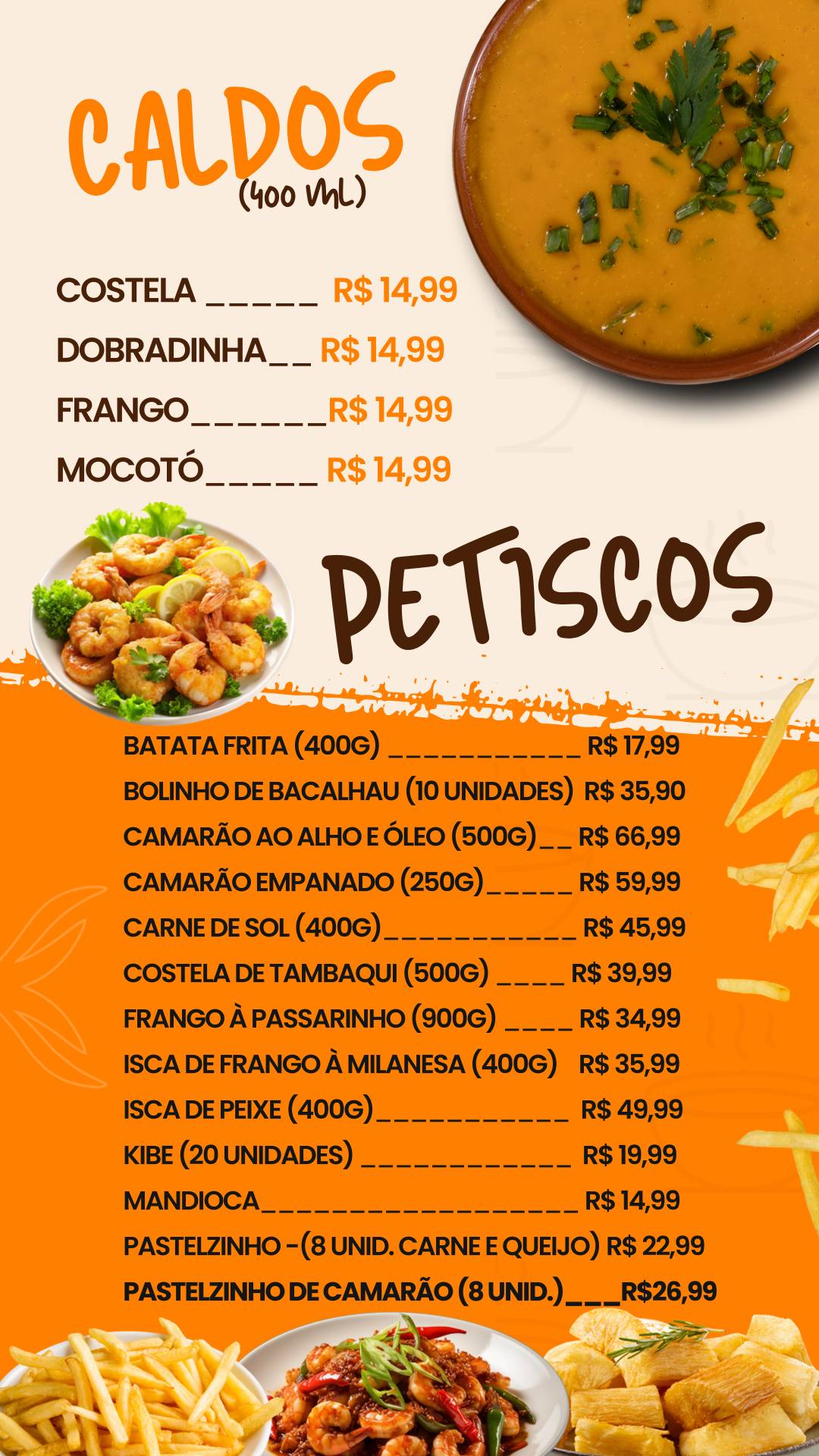 Fortal do Peixe cardápio