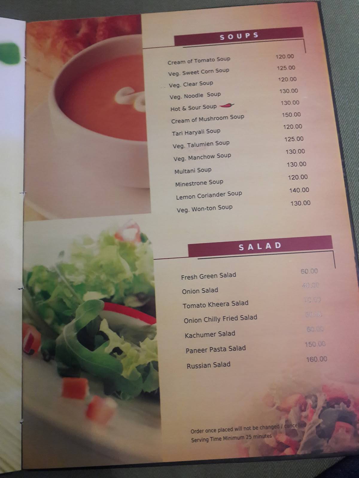 Status Restaurant menu