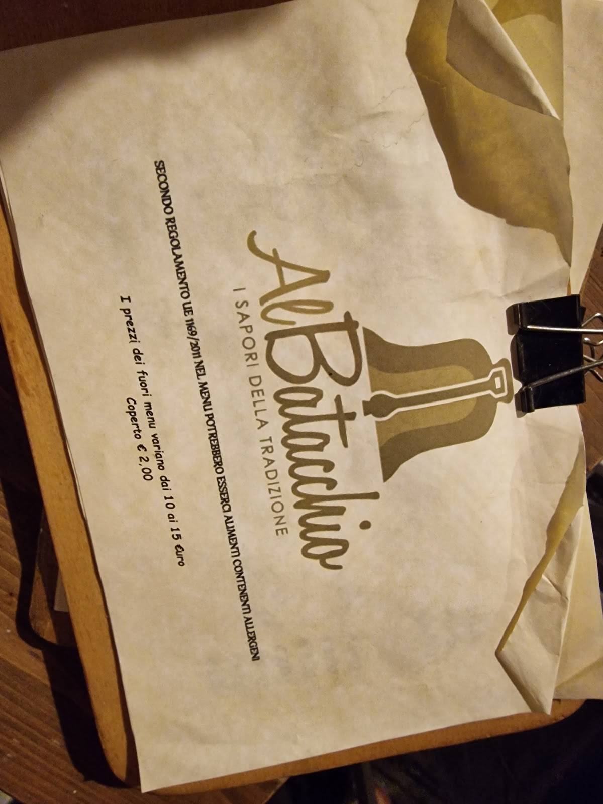 Menu di Al Batacchio Ruvo di Puglia 