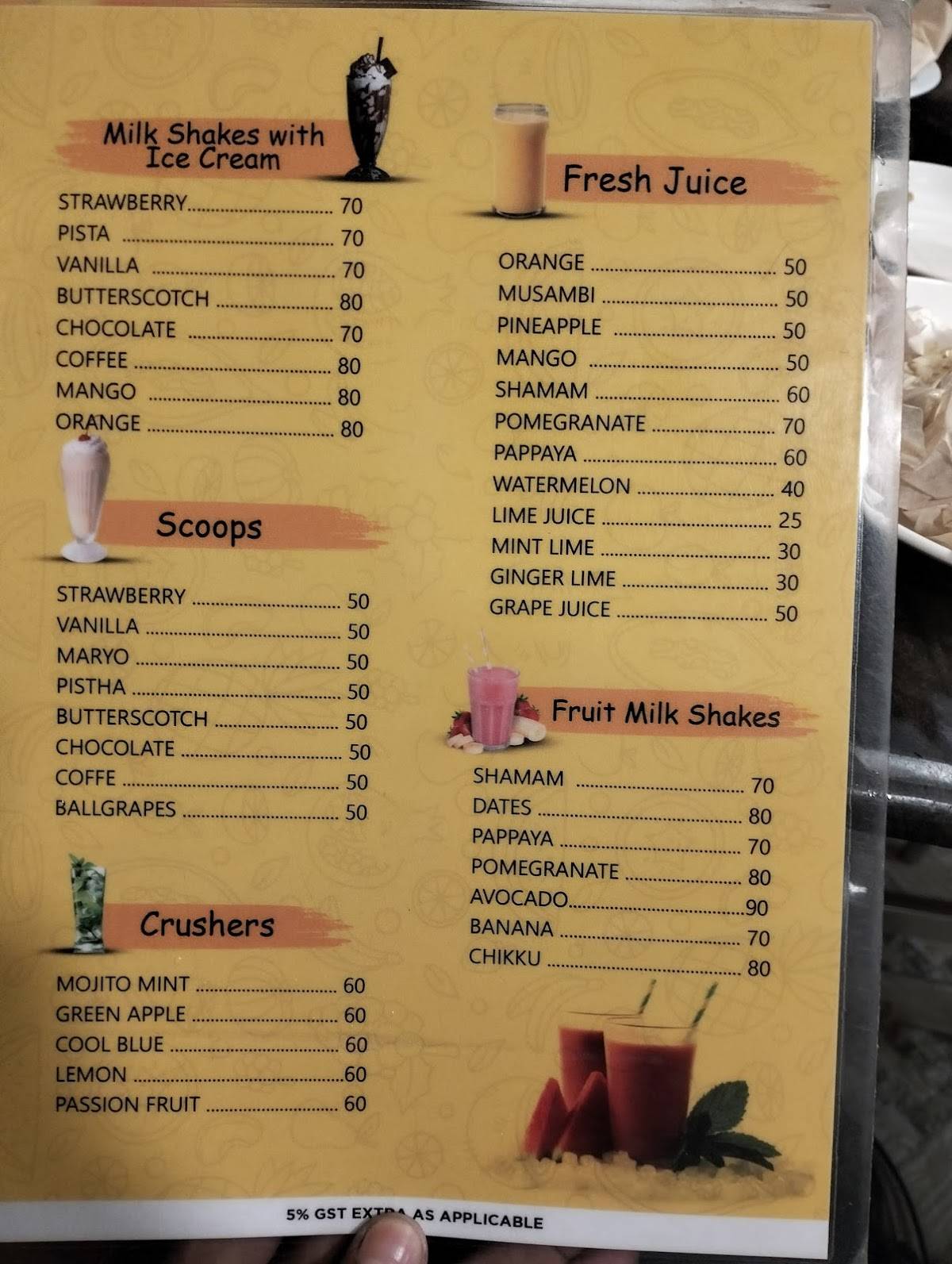 Al Hassan Family Restaurant - Manacaud menu