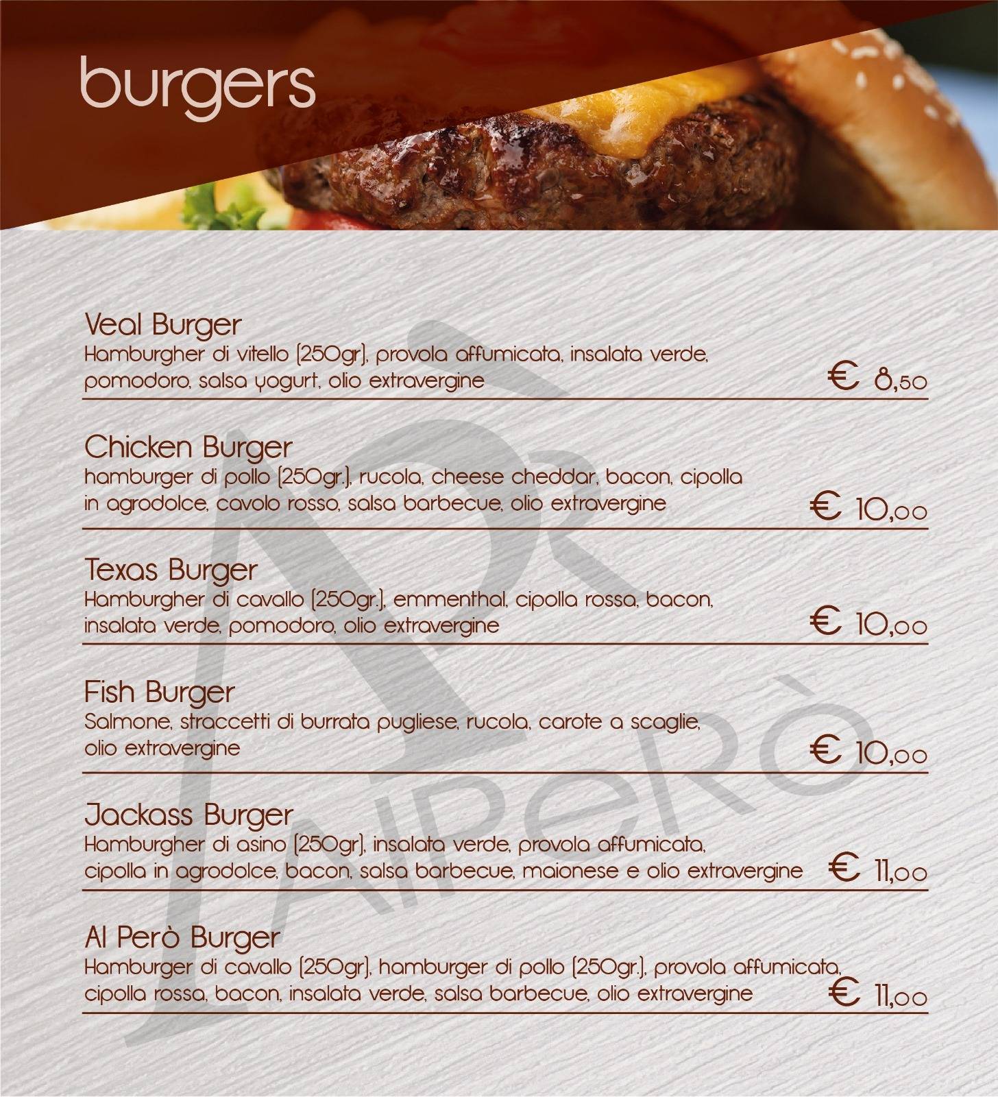 Menu di Al Però Pizzeria Panineria Nicolosi 