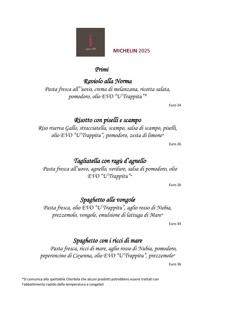 Menu di Impronta Di Colombara Andrea 