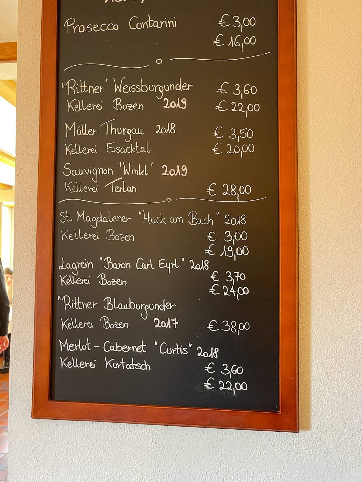 Menu di Albergo Maria Saal 