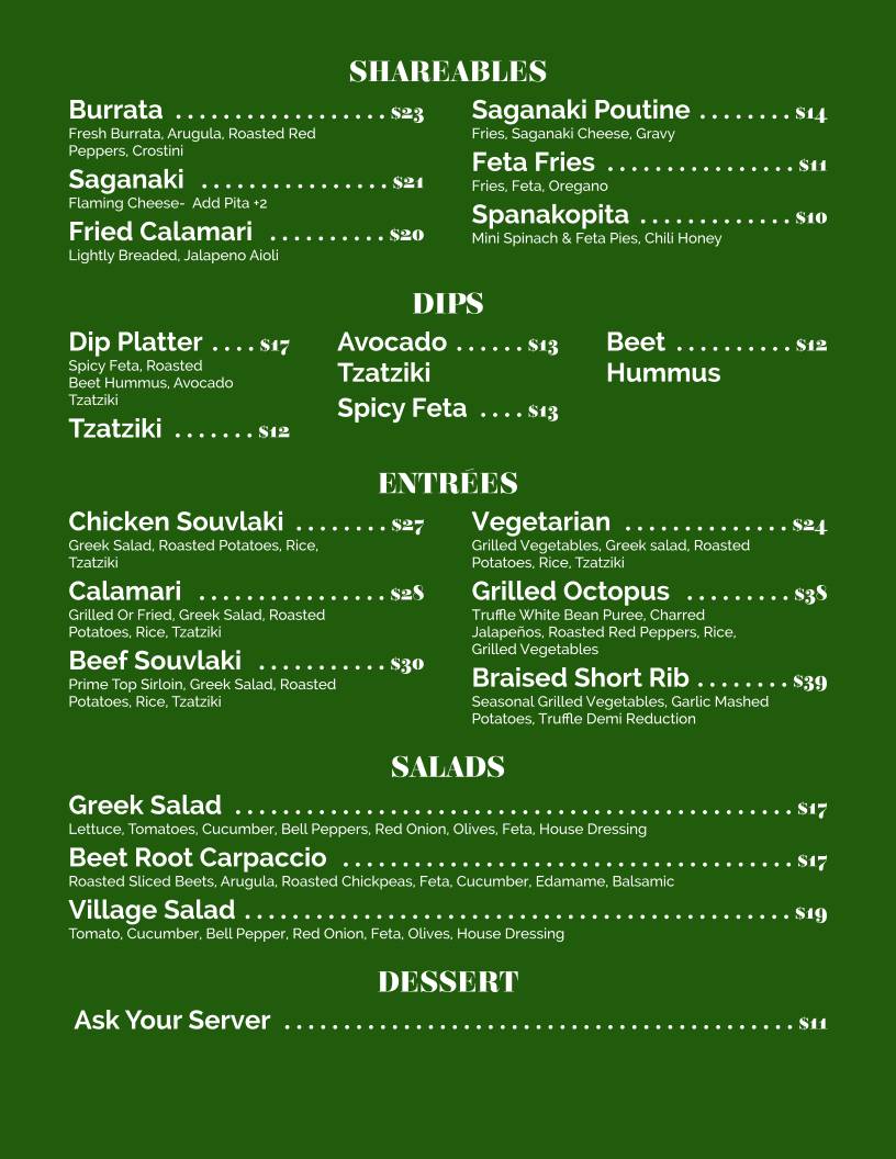 Menu de Aleria - Christmas On Queen