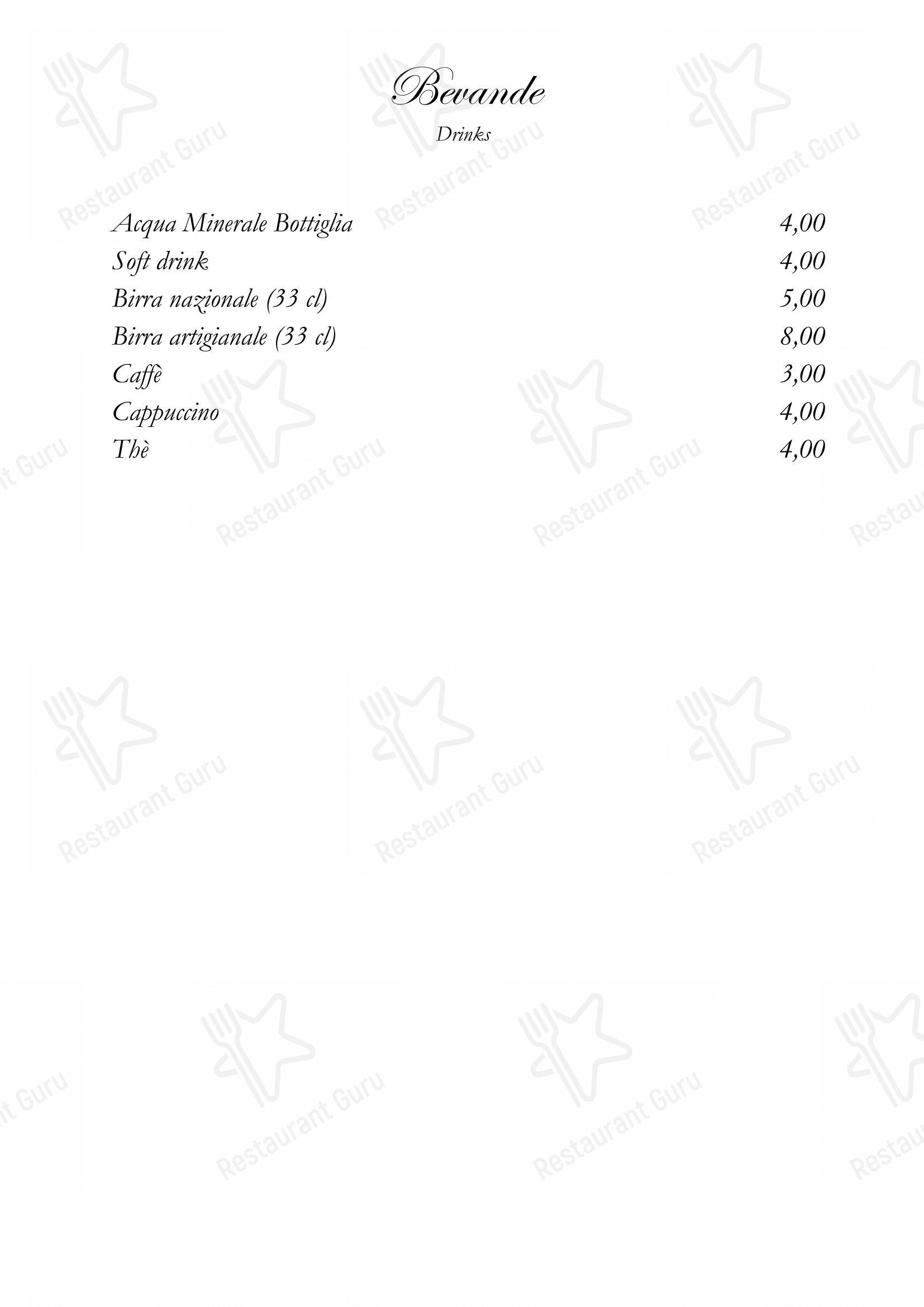 Menu pour All'Arancio d'Oro da Cialfi - Menu