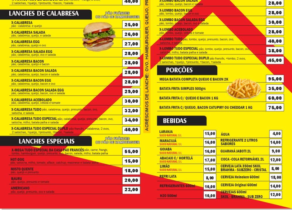 Amauri Mega Lanches e Pizzas cardápio
