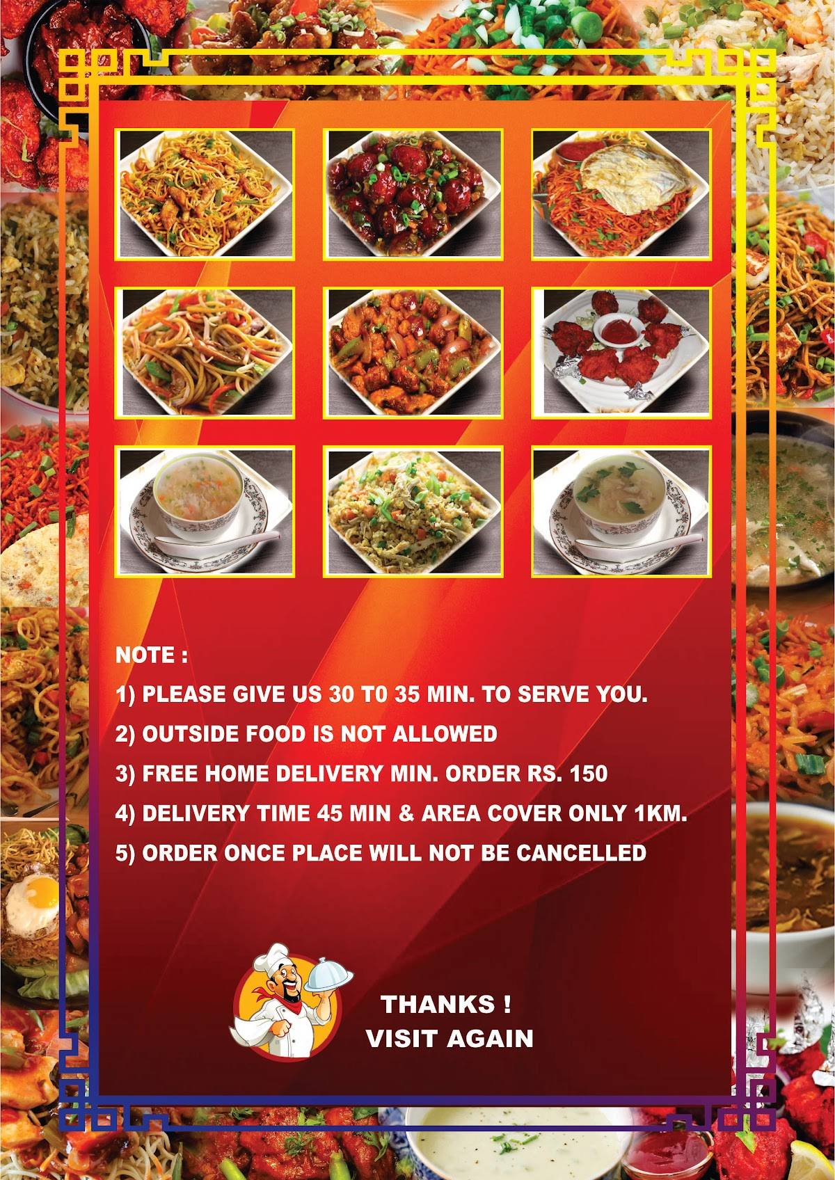 Amazing Chinese menu