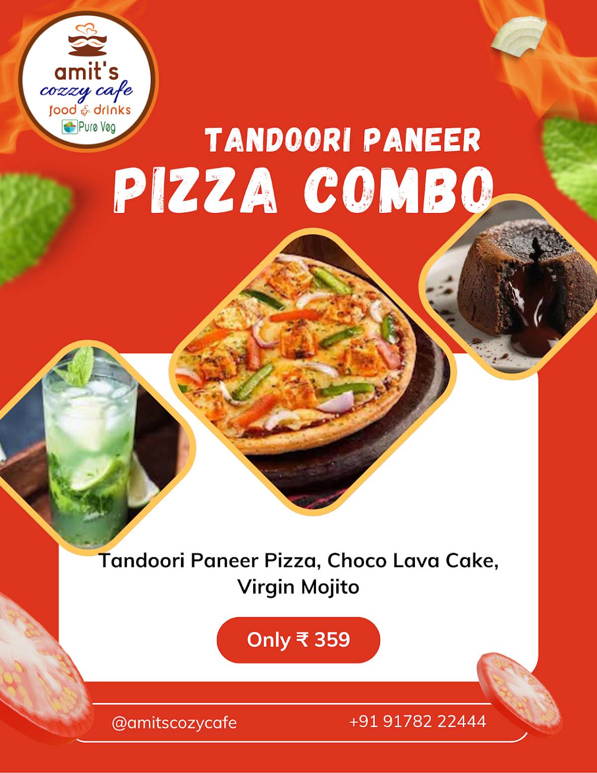 Amit's Cozzy Cafe menu