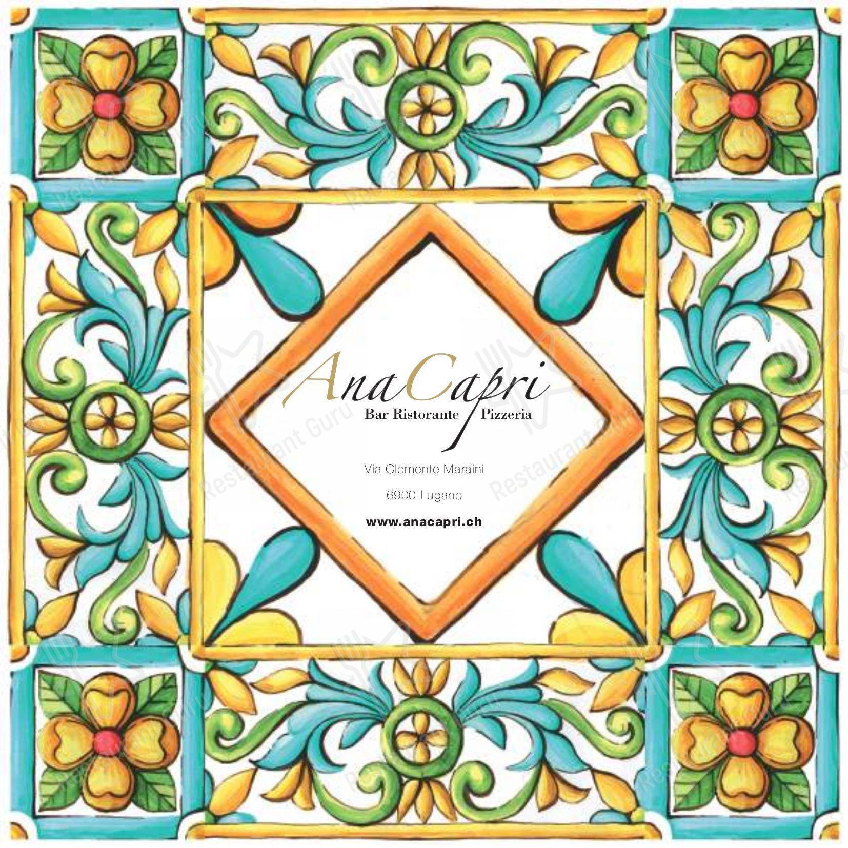 At Home Catering Menu per Ristorante Anacapri Lugano in Lugano