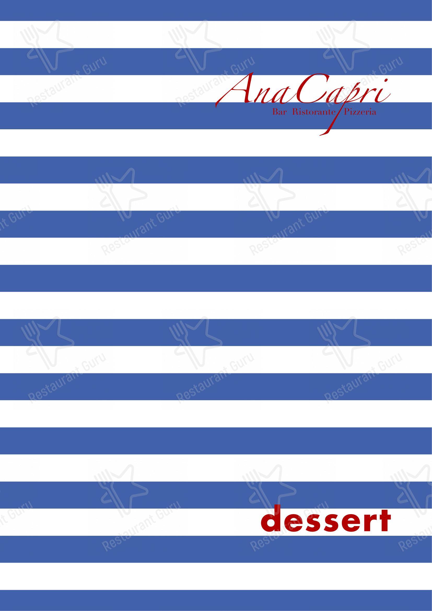 Основное меню per Ristorante Anacapri Lugano in Lugano