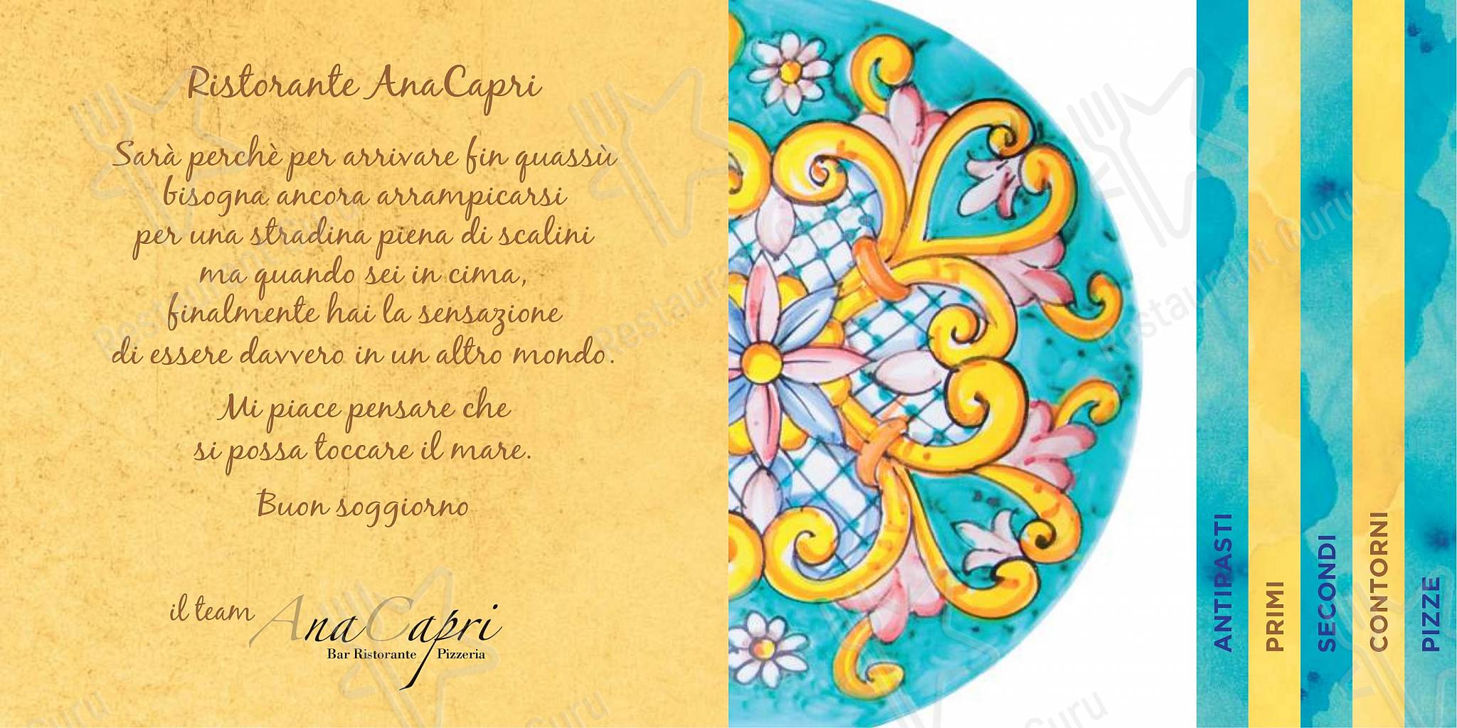 At Home Catering Menu per Ristorante Anacapri Lugano in Lugano
