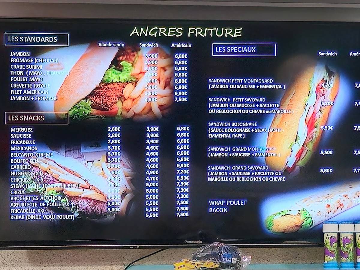 Menu de Angres friture