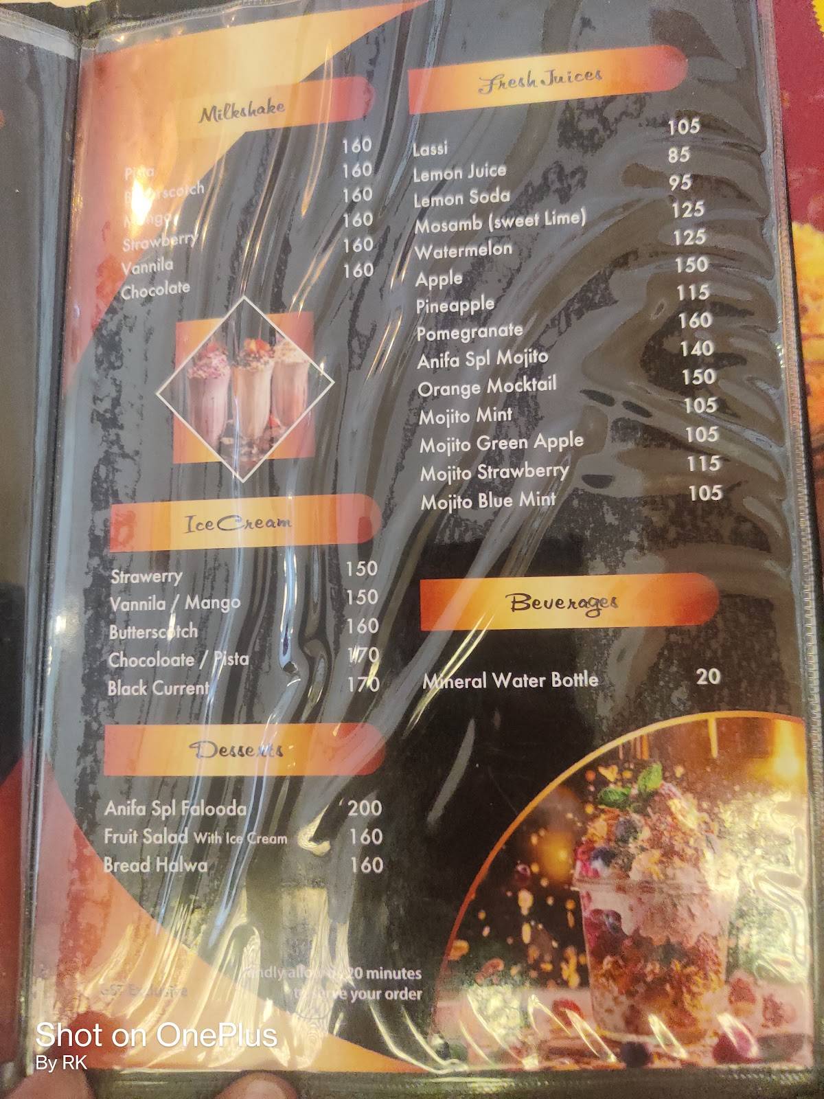 Anifa Biriyani Ramanathapuram (Bharthi Nagar) menu