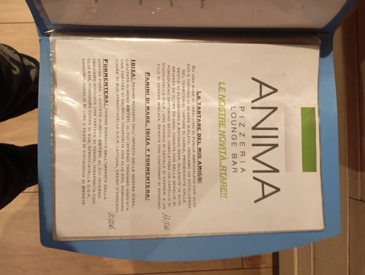 Menu di Anima 