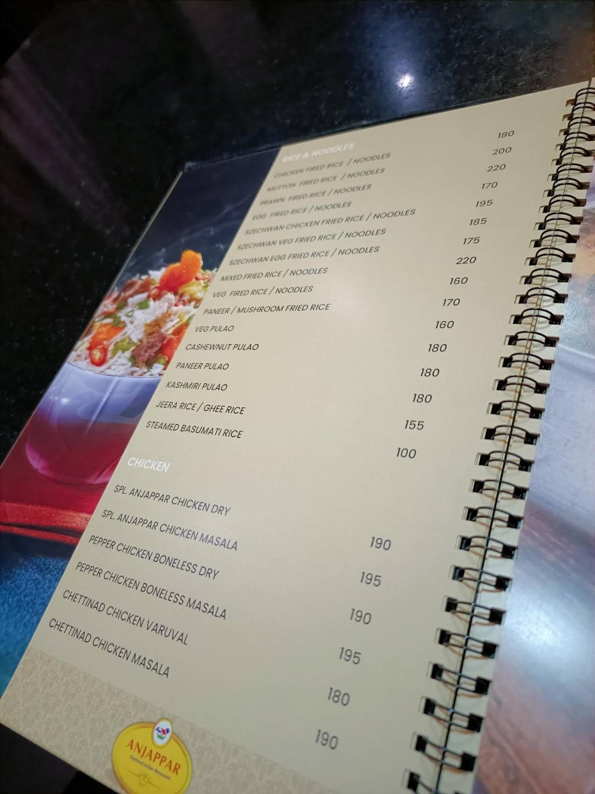 Anjappar Chettinadu Restaurant - Home Delivery & Outdoor Catering menu
