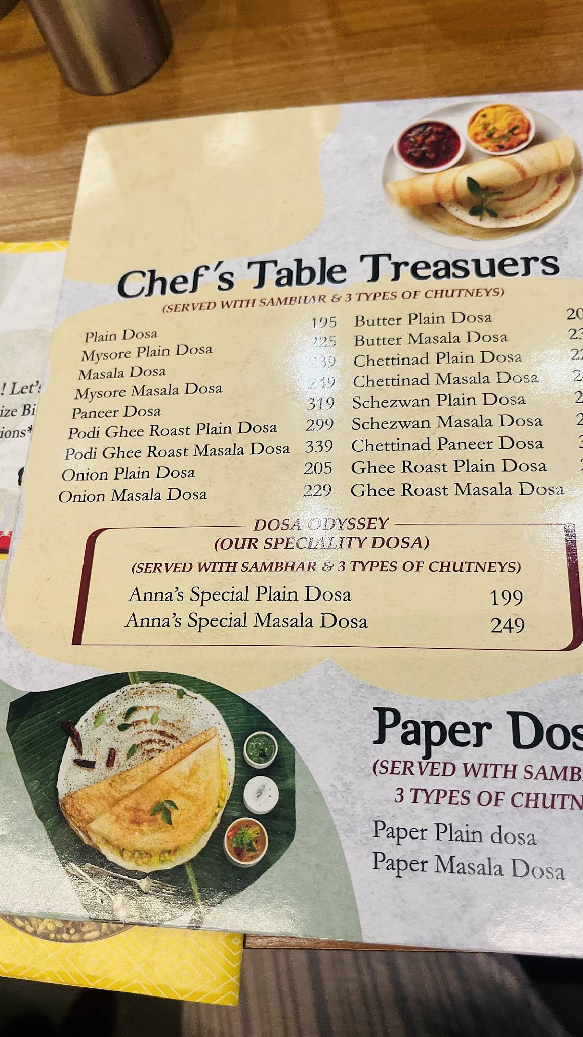 Anna's Dosa - Lulu Mall menu