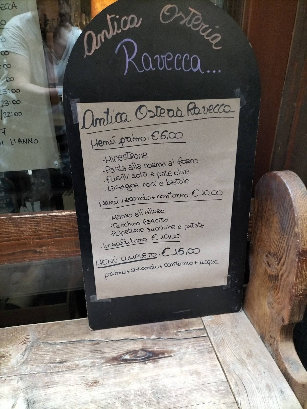 Menu di Antica Osteria Ravecca 
