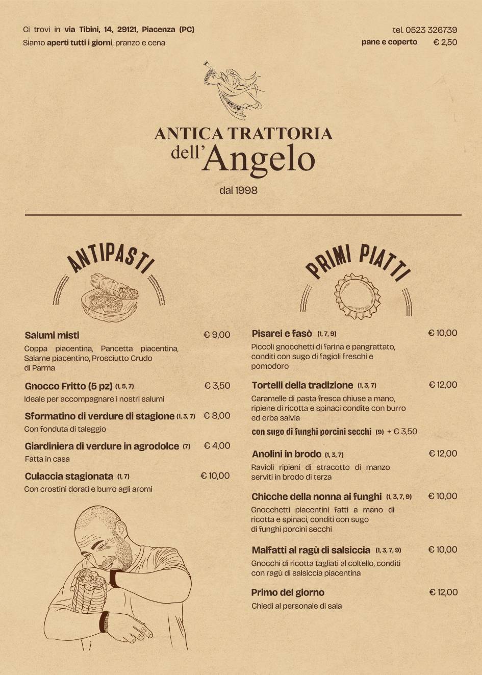 Menu di Antica Trattoria dell'Angelo 