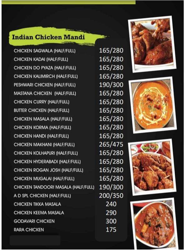 Apna Dhaba menu