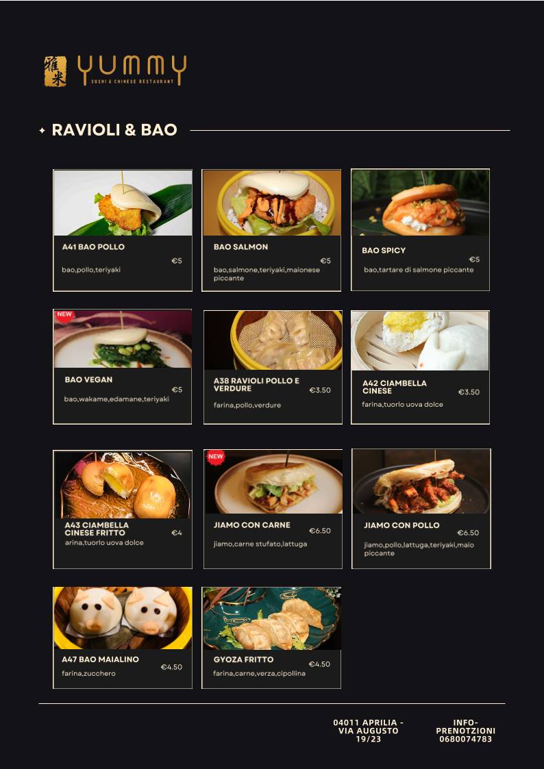 Menu di Yummy Ristorante 