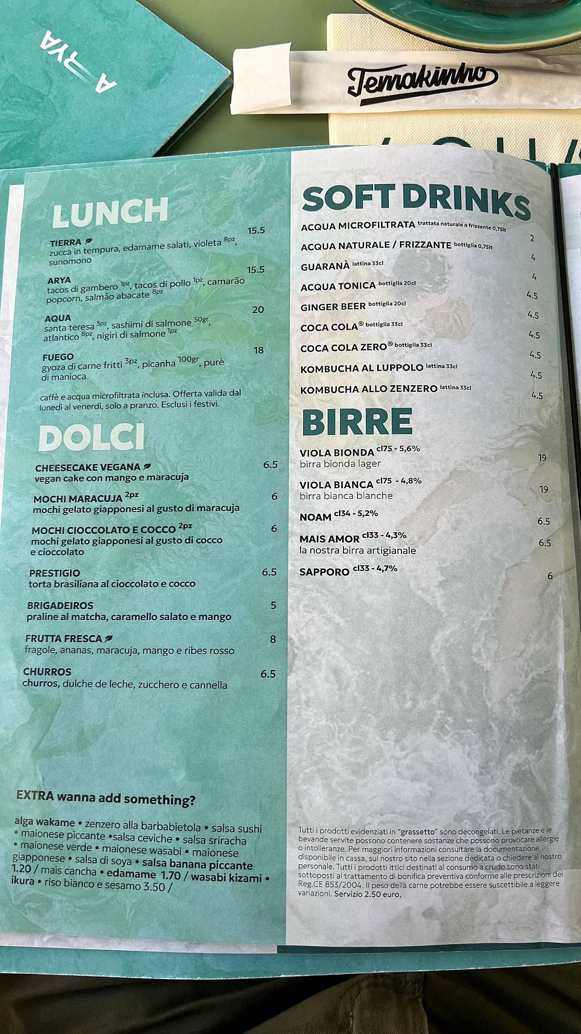 Menu di Aqua By Temakinho 