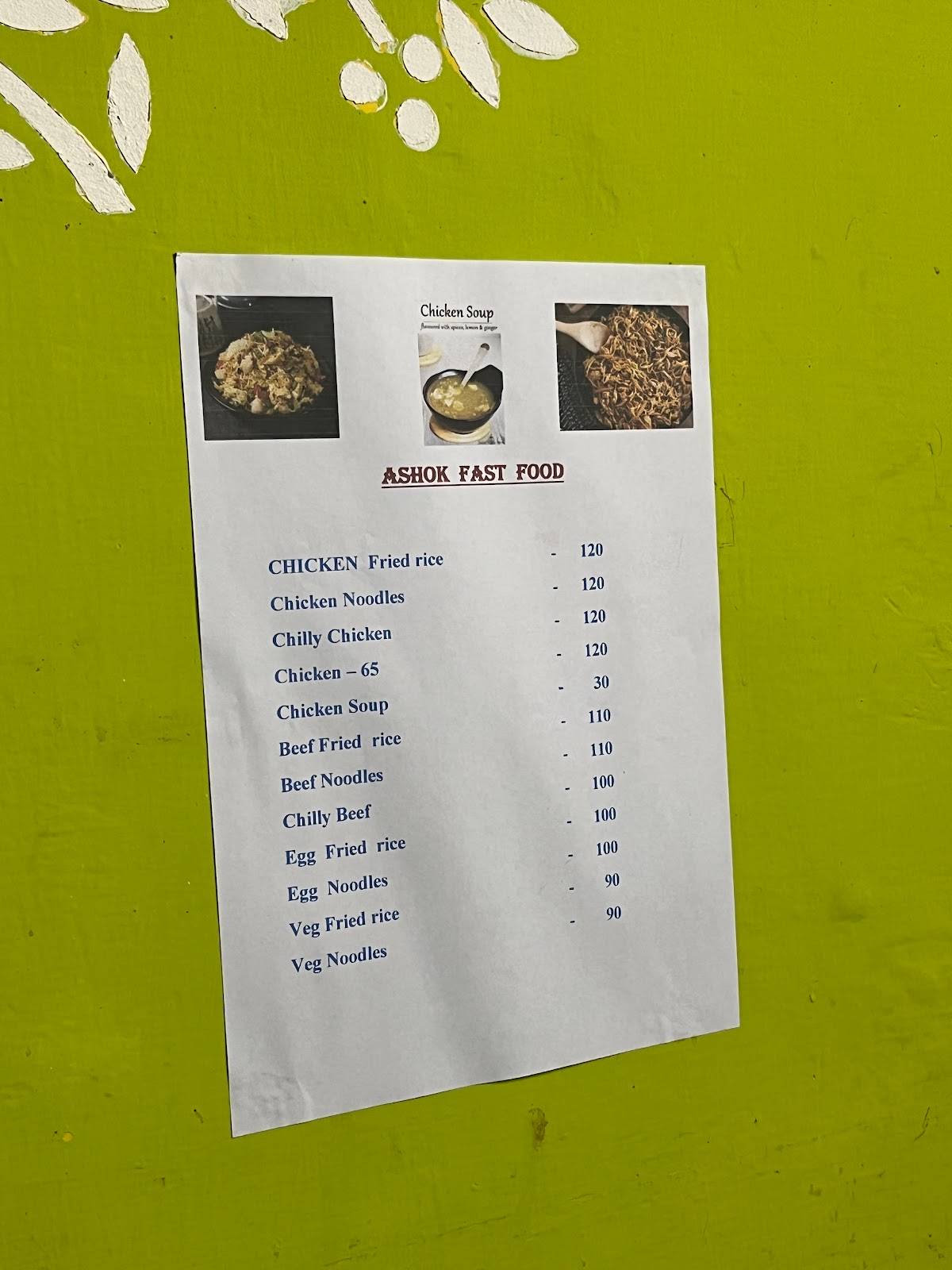 Ashok Fast Food menu