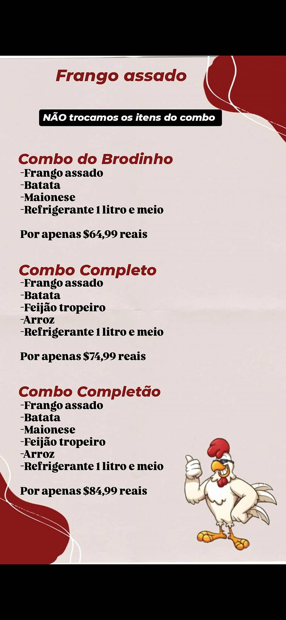 Assados do Brodinho cardápio