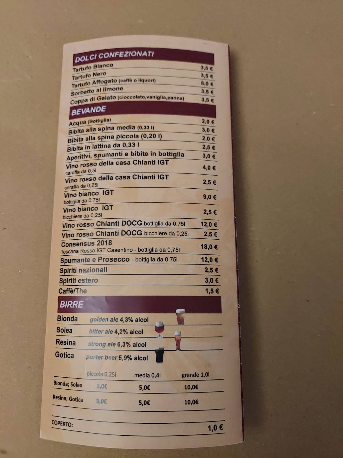 Menu da Ristorante Atlantic Oil, Poppi