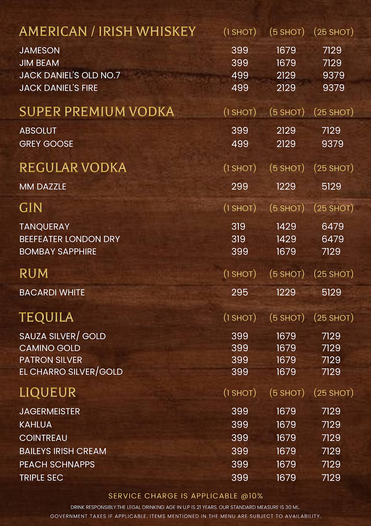 Atmos29 RestoBar & Club menu