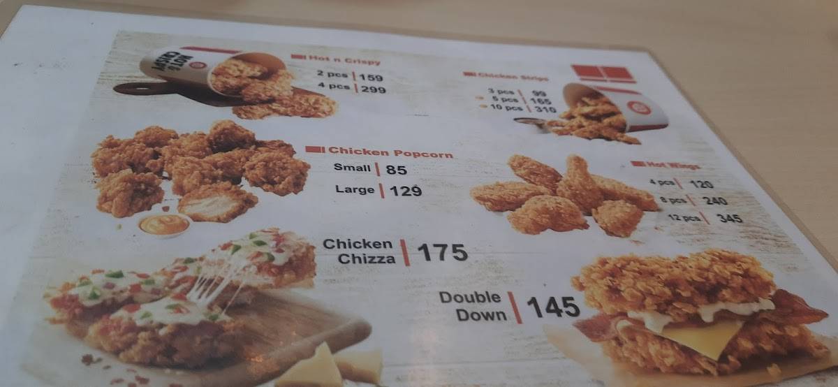B N B (Best crispy fried chicken) menu
