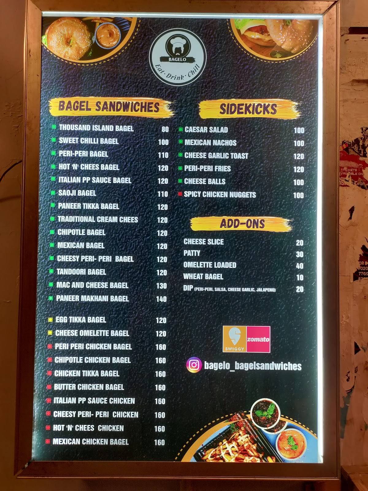 BAGELO menu