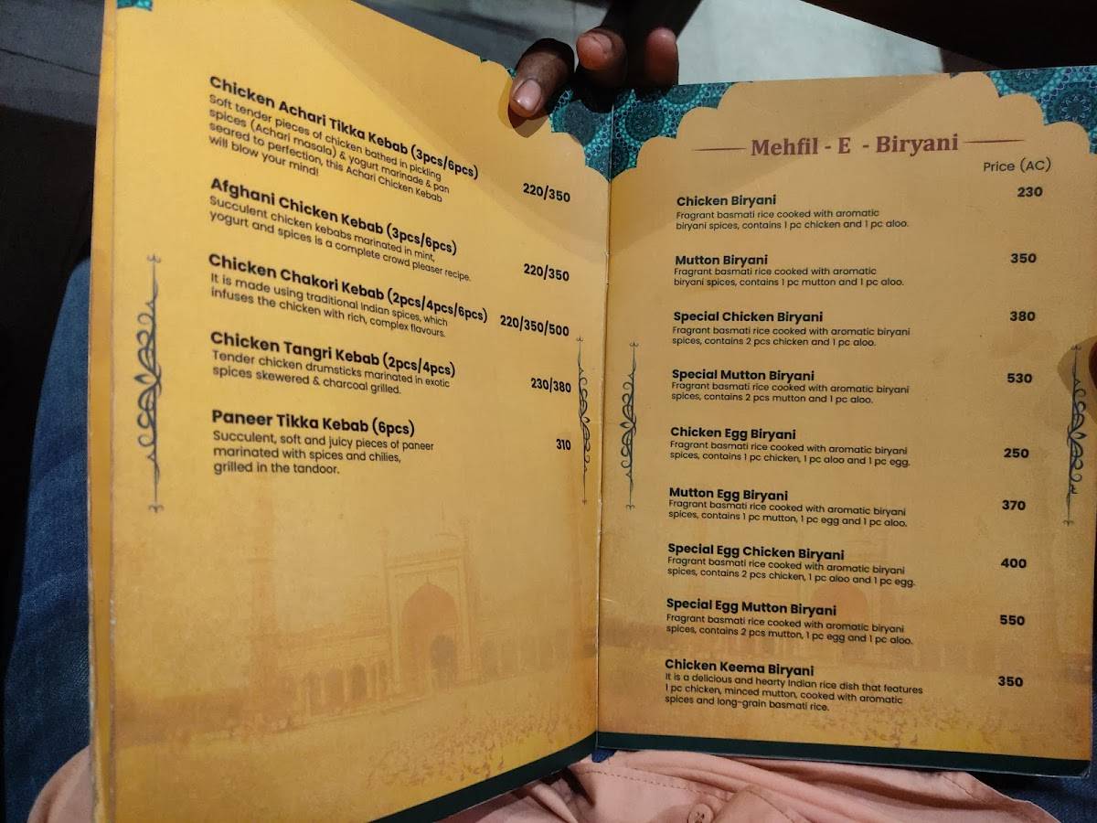 BAIG SAHAB RESTAURANT & CATERERS menu