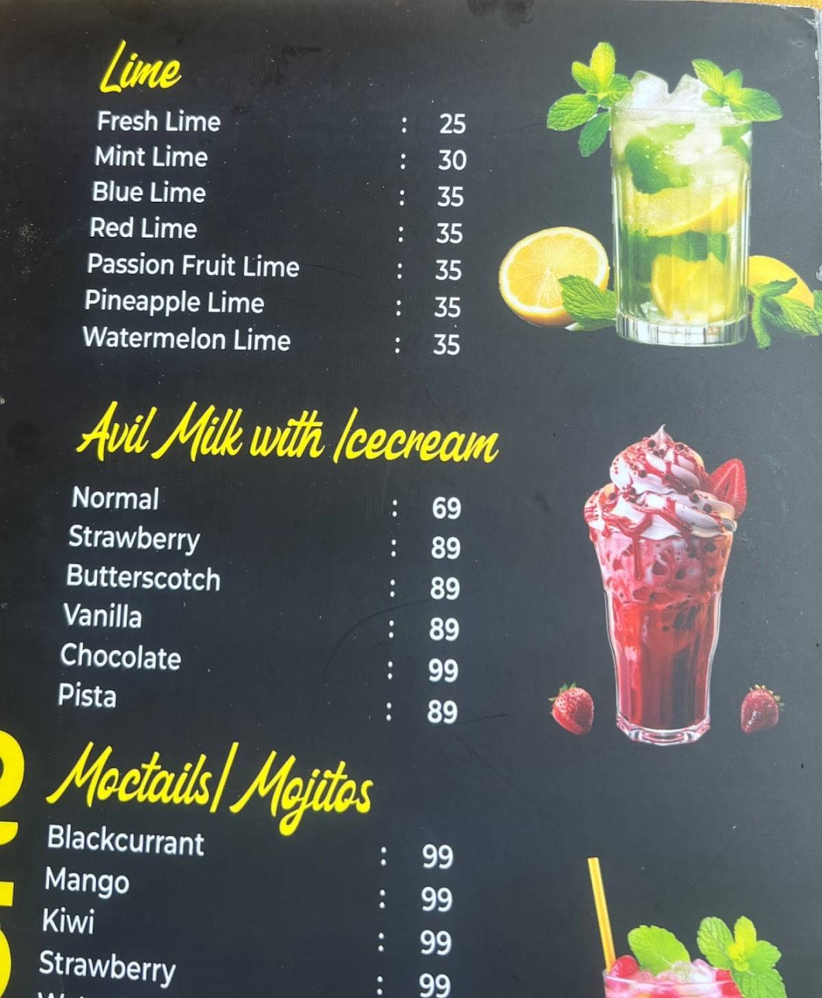 BALA'S HUB menu