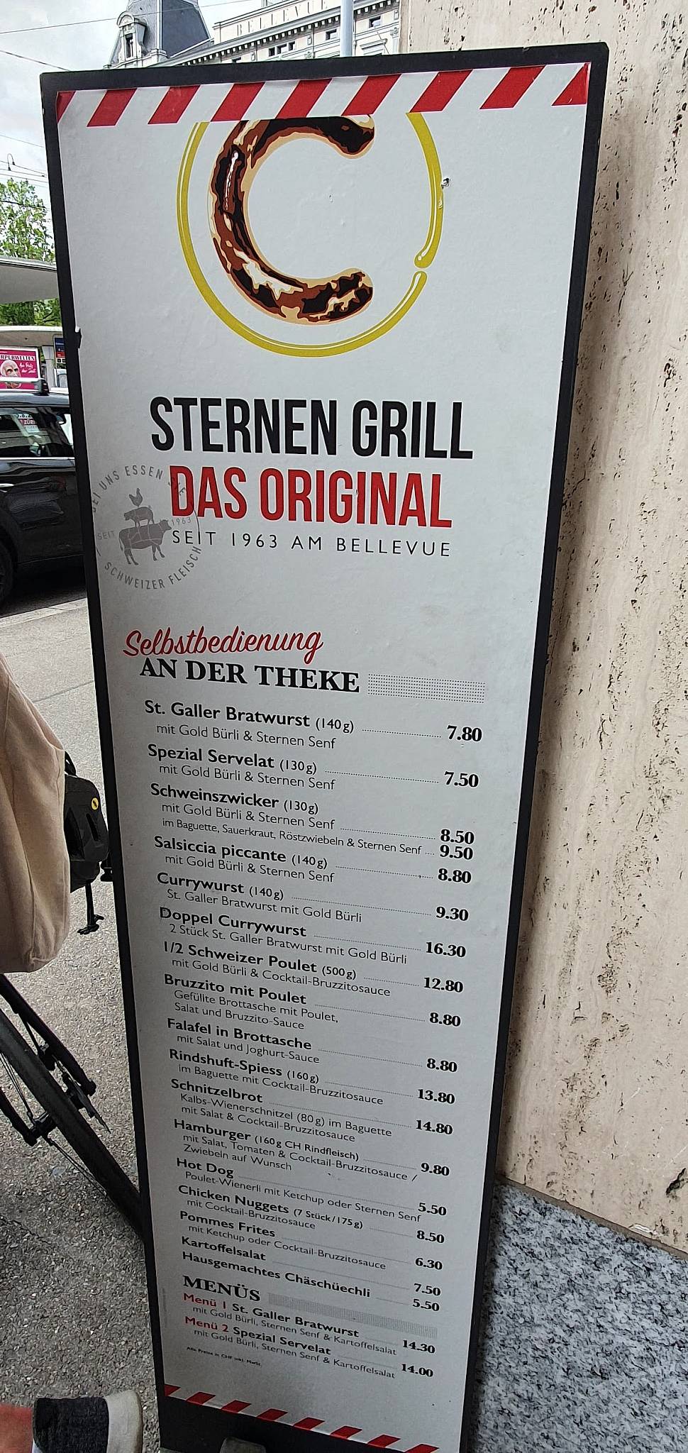 Speisekarte von Sternen Grill + Sternen Grill Restaurant im oberen