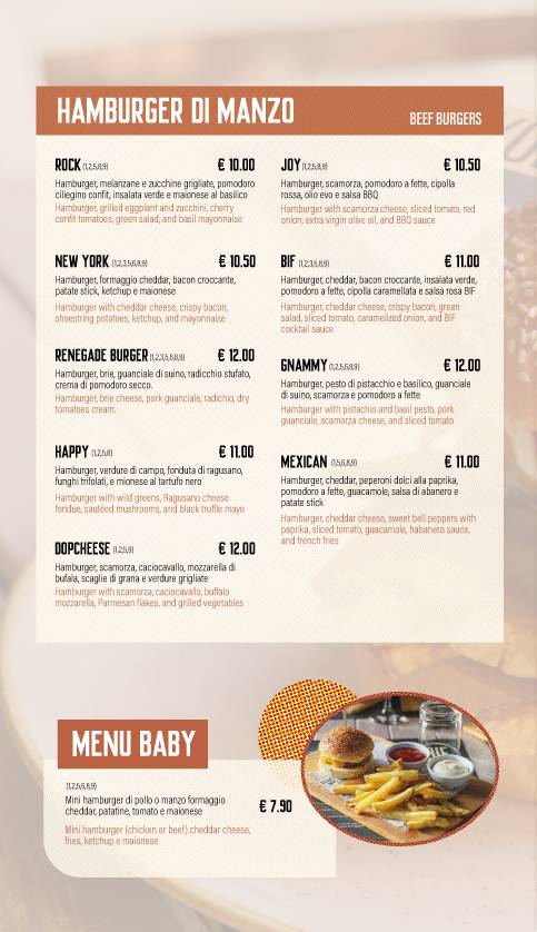 Menu di BIF - Steak house & hamburgheria 