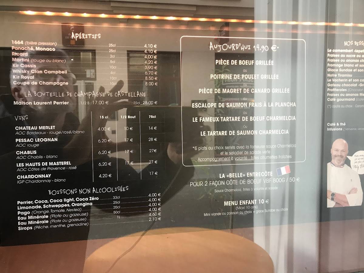 Menu de Bistro Régent Opéra