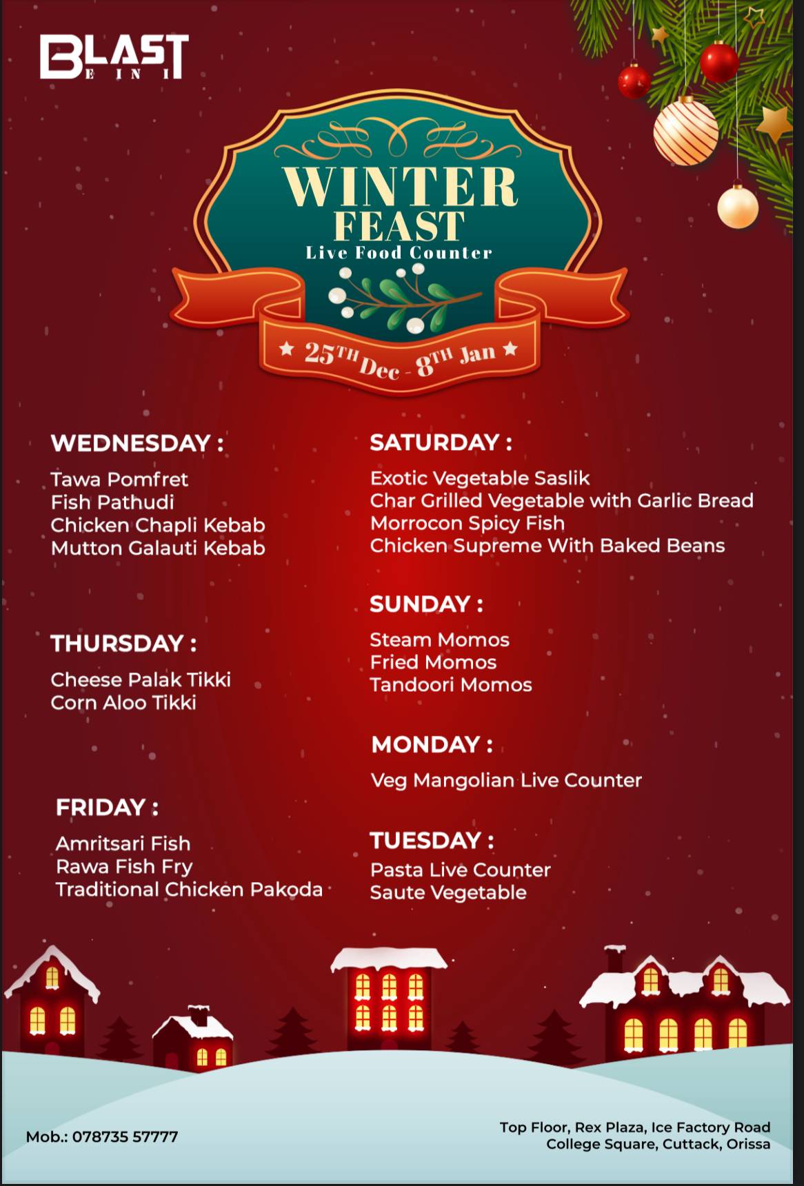 BLAST (CAFE - RESTAURANT - CATERING) menu