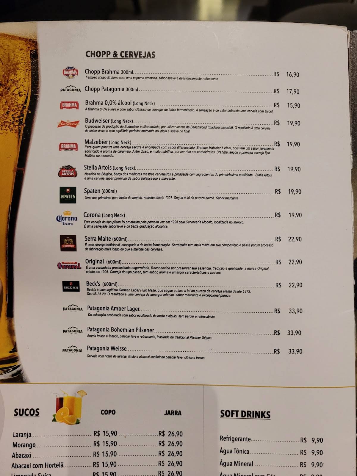 Badida Sete cardápio