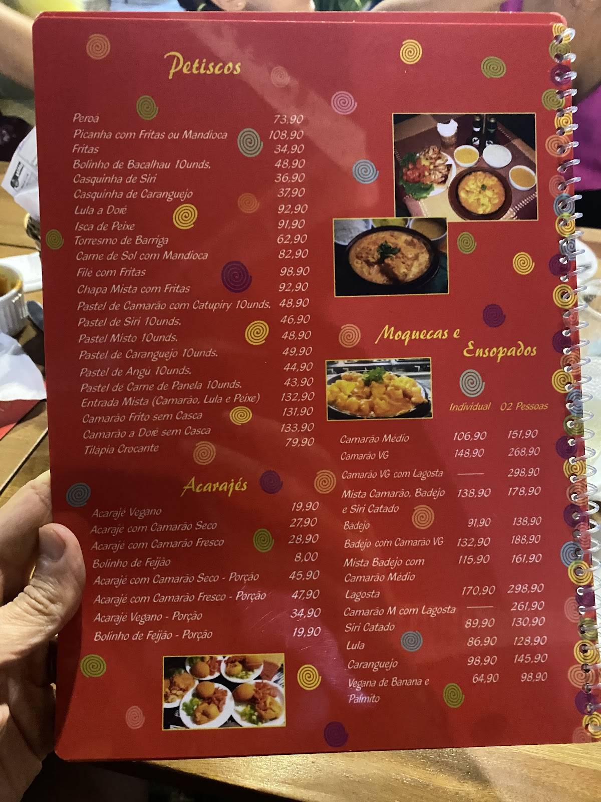 Baiana do Acarajé cardápio