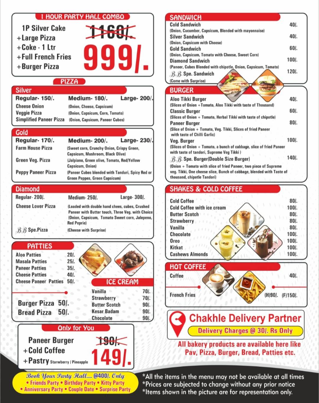 Baker Brother menu
