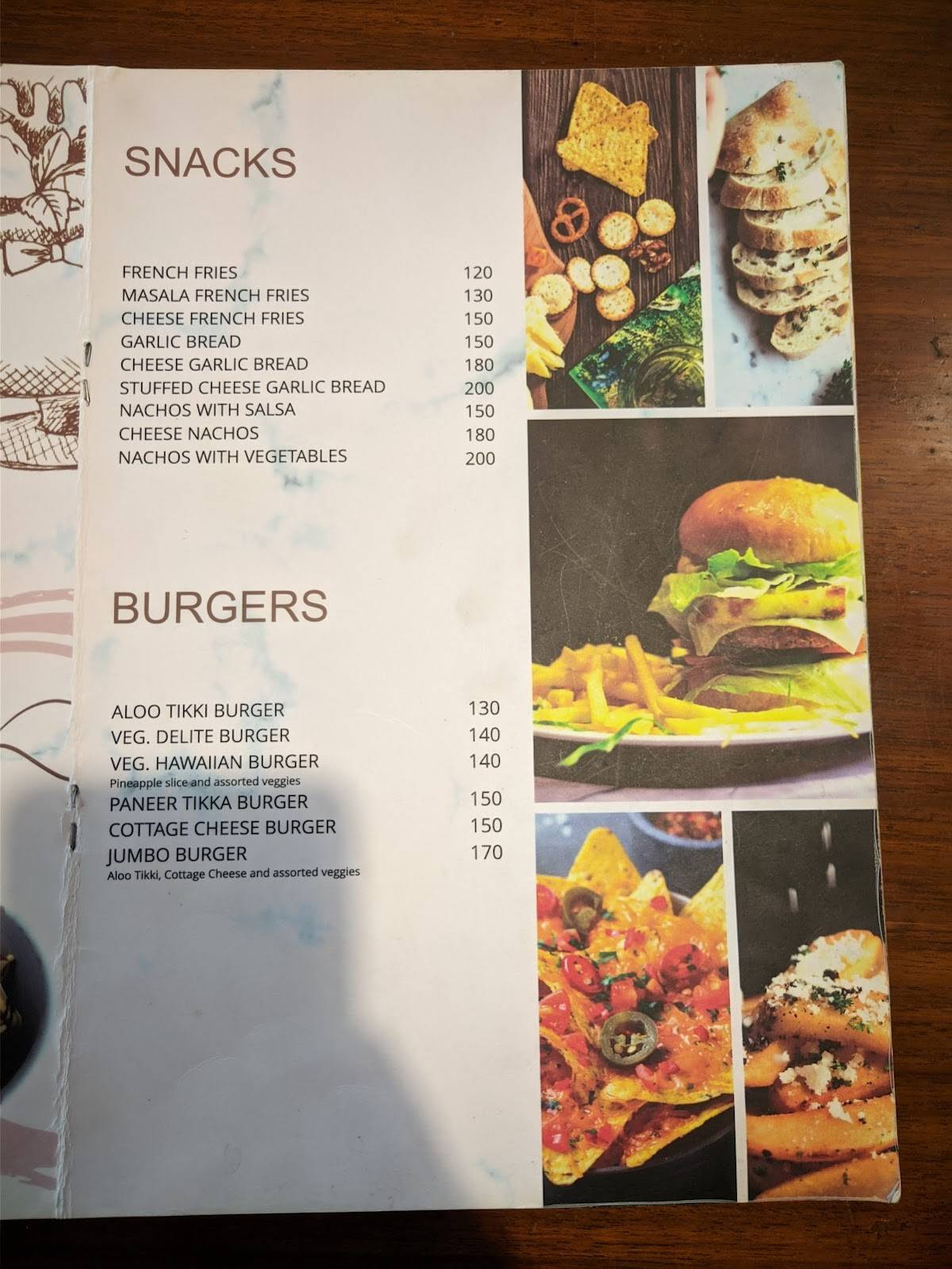 Bakers Bite Cafe menu