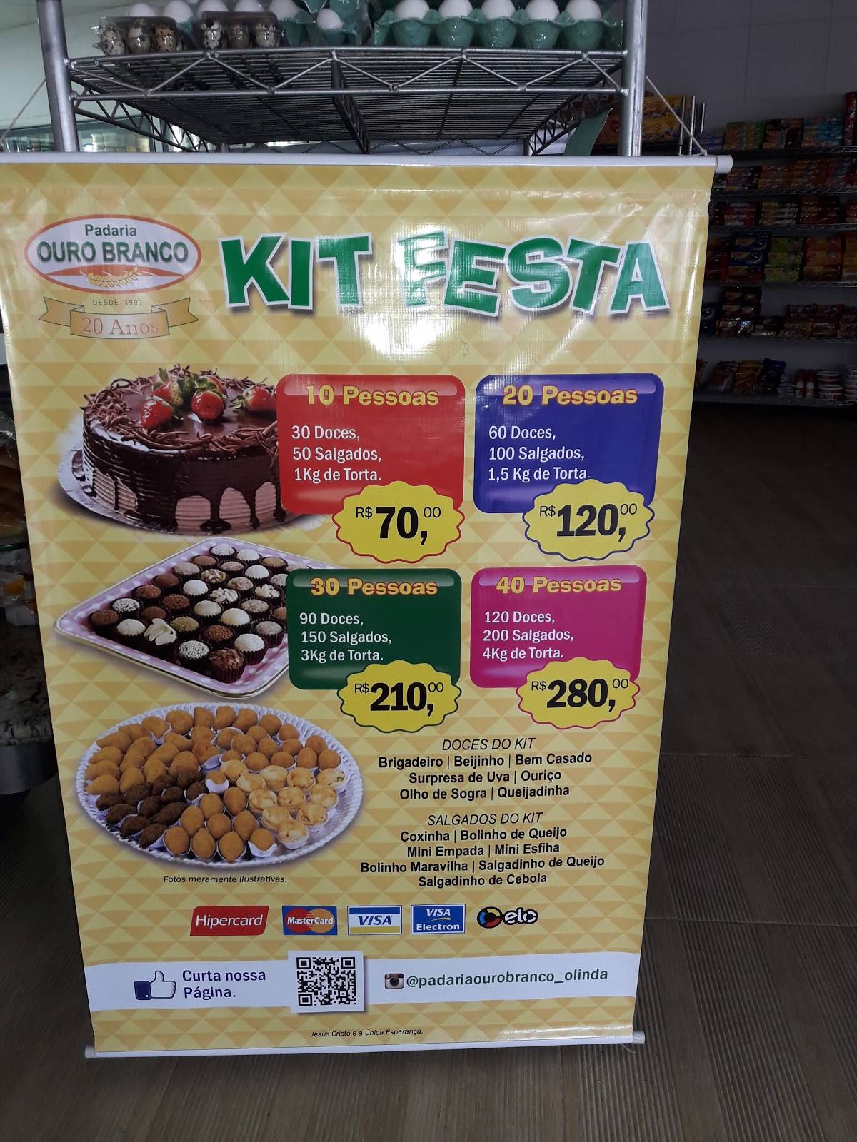 Padaria Ouro Branco cardápio