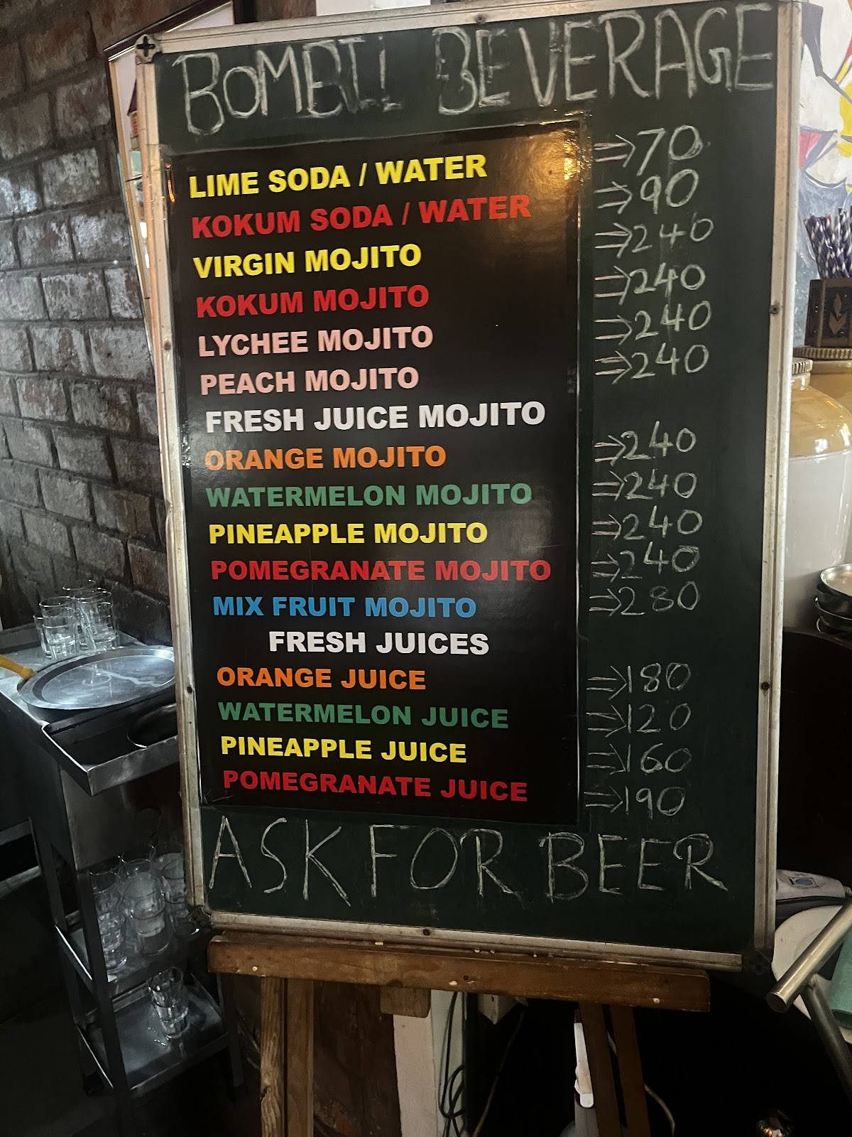 BOMBIL RESTAURANT menu