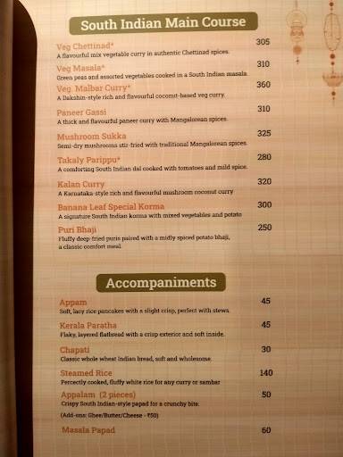 Banana Leaf menu