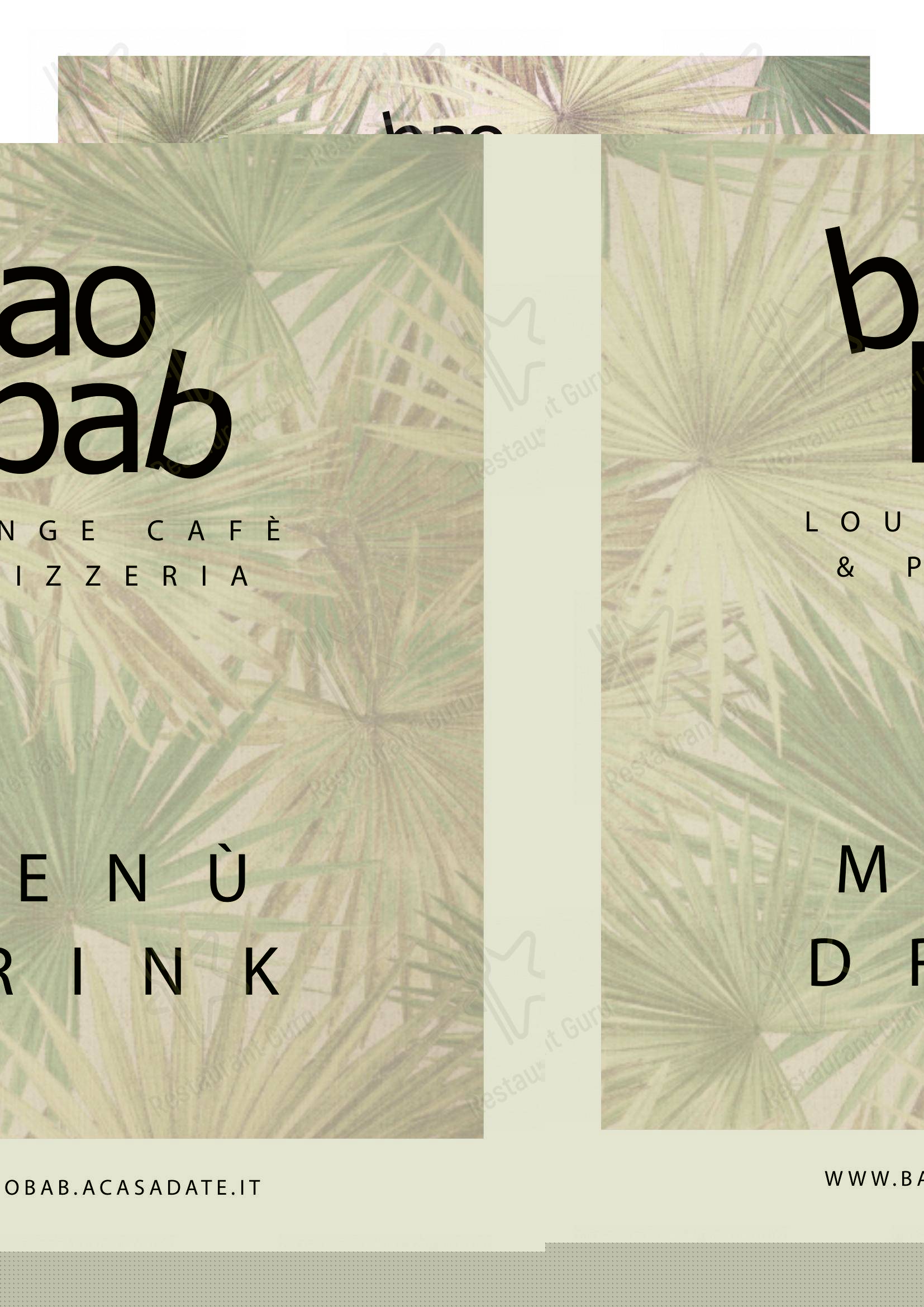 Menu per Baobab lounge cafè - pizzeria - business lunch in Pisogne